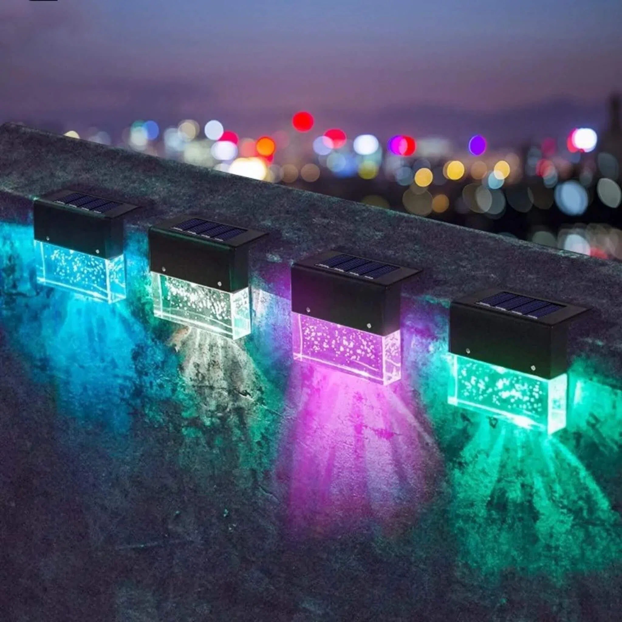 Lâmpada Led RGB Solar - 8 Cores Jardins e Exteriores-Kasamô