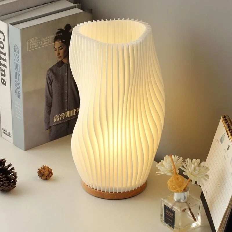 Luminária de Mesa LED Cabeceira Decoração Ecológica