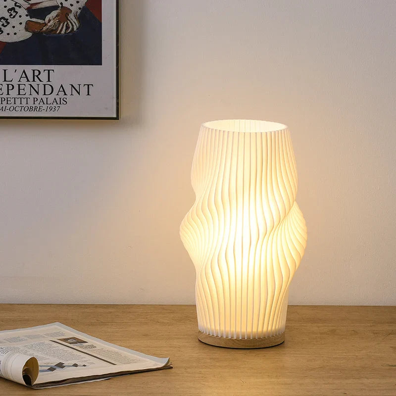 Luminária de Mesa LED Cabeceira Decoração Ecológica