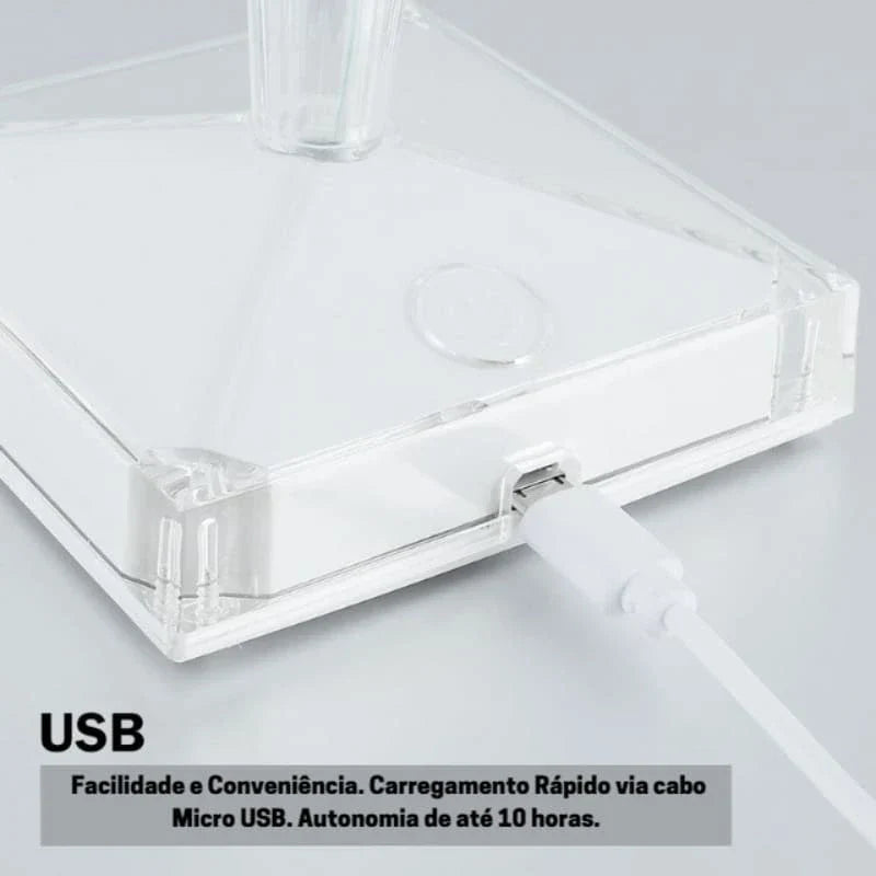Luminária de Mesa Led Sem Fio 3 em 1 Premium Cridia