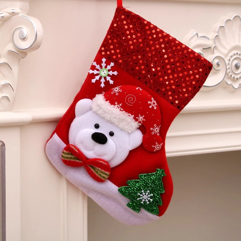 Meia de Natal de Linho Kasamô - Tamanho Grande para Decoração