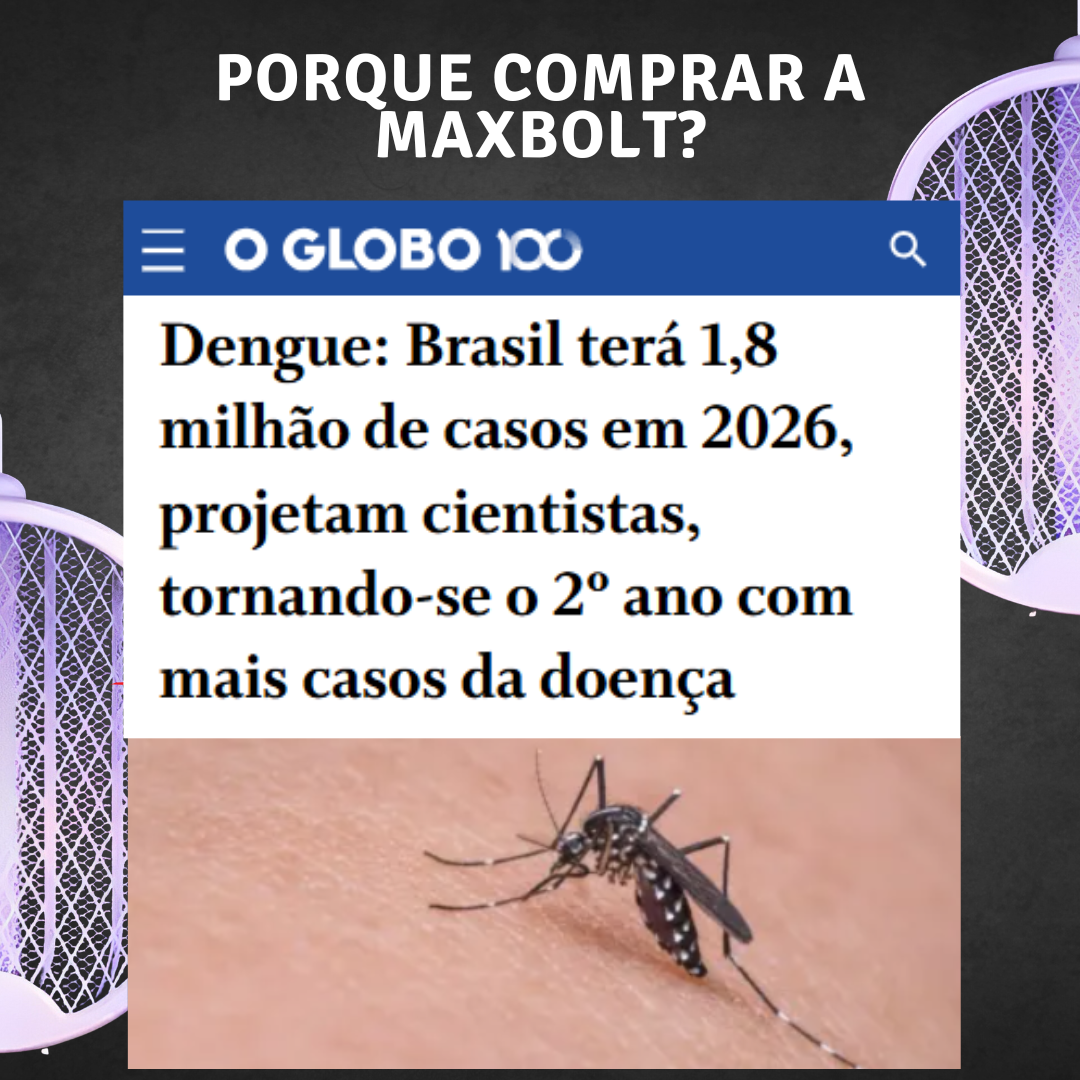 Raquete Mata-Mosquito MaxBolt™ - Com Ions de Atração