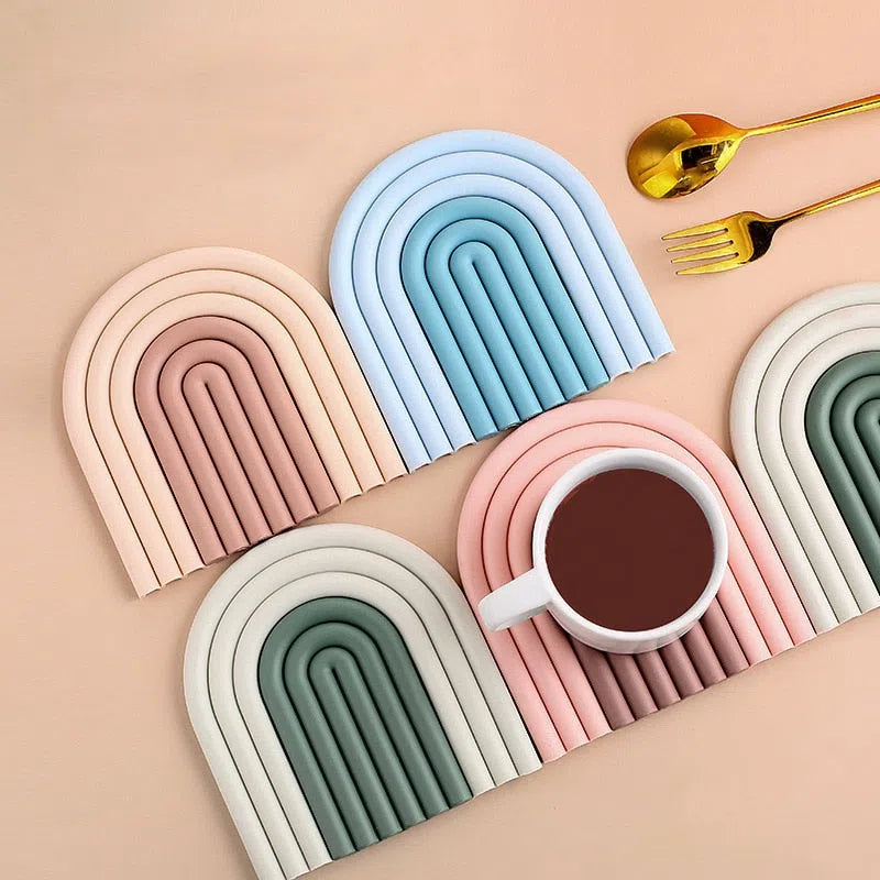 Porta Copo em Silicone Estilo Nórdico Linha Color - 2 Peças-Kasamô
