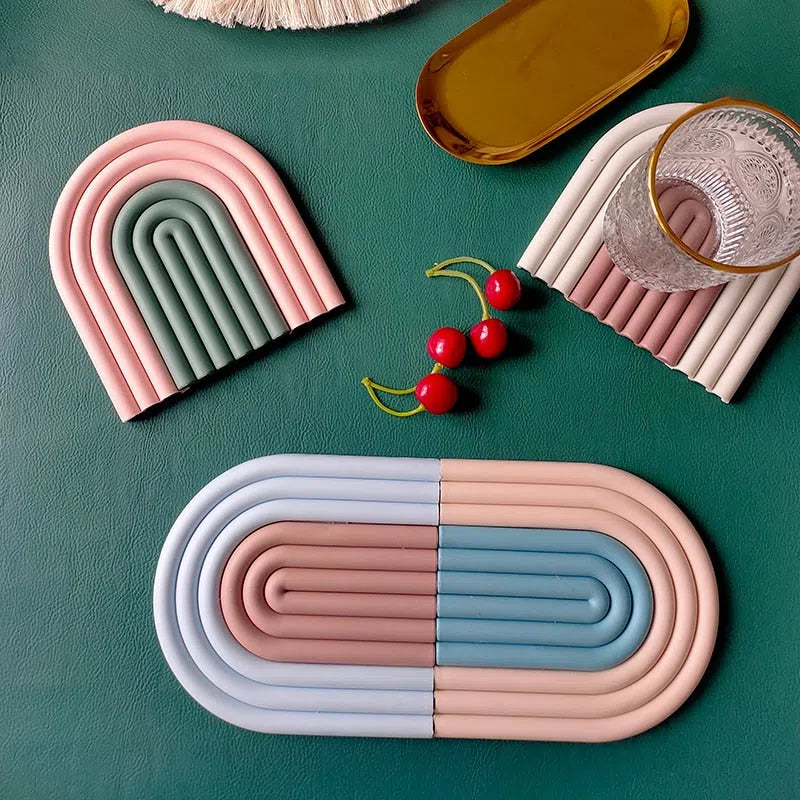 Porta Copo em Silicone Estilo Nórdico Linha Color - 2 Peças-Kasamô