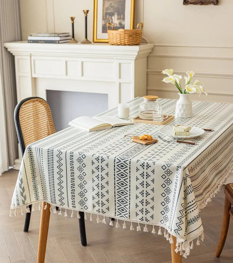 Toalha de Mesa Retangular/Quadrada Estilo Étnico