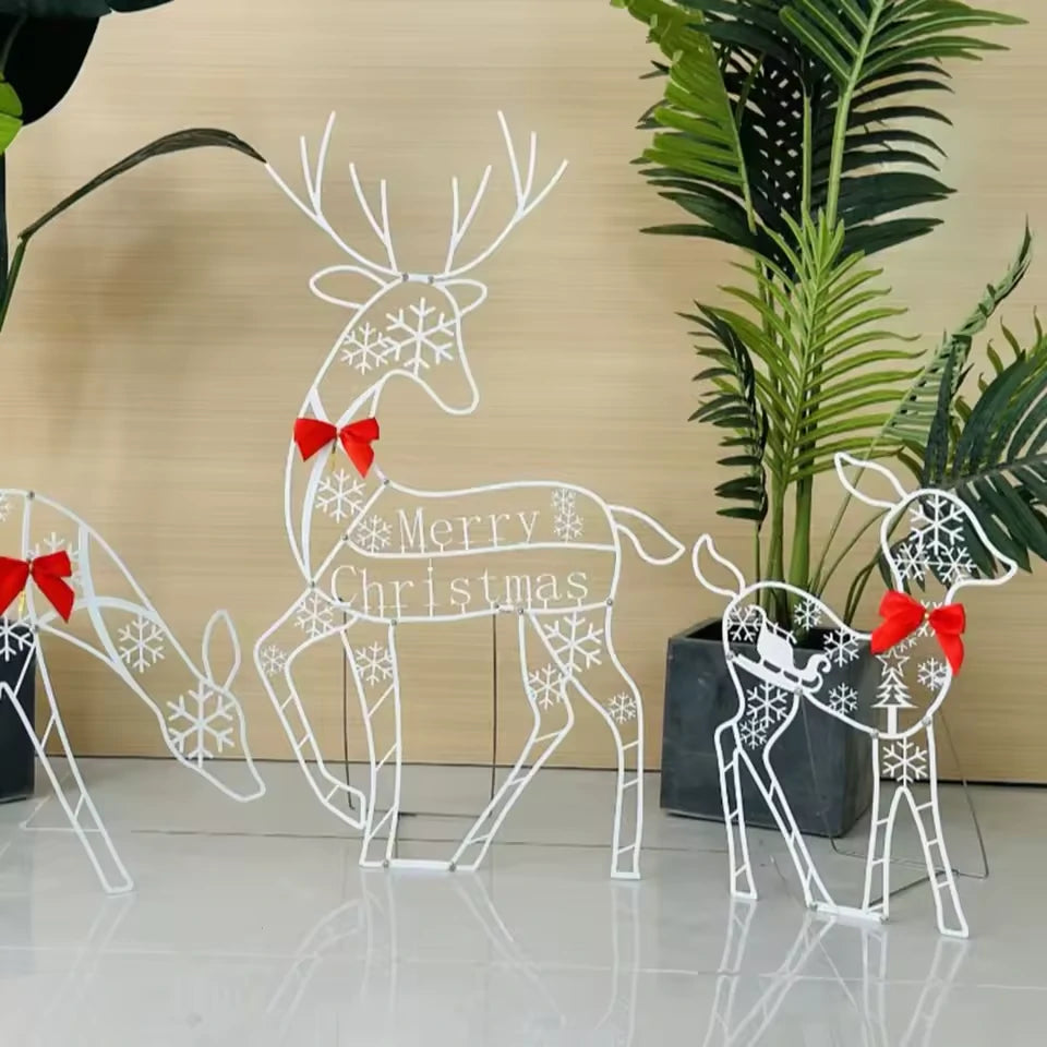 Renas de Led Decoração Natalina - Conjunto com 3