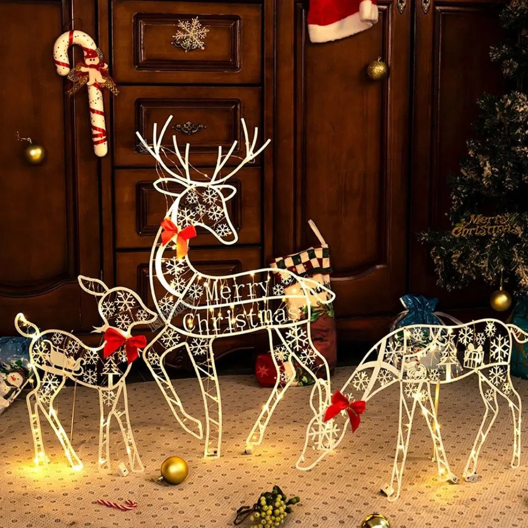 Renas de Led Decoração Natalina - Conjunto com 3-Kasamô