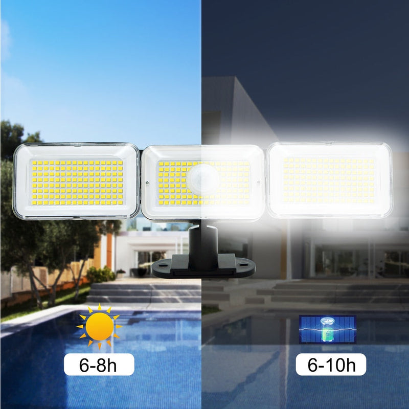 Holofote Solar LED 800W com 3 Cabeças - Solar Urbane