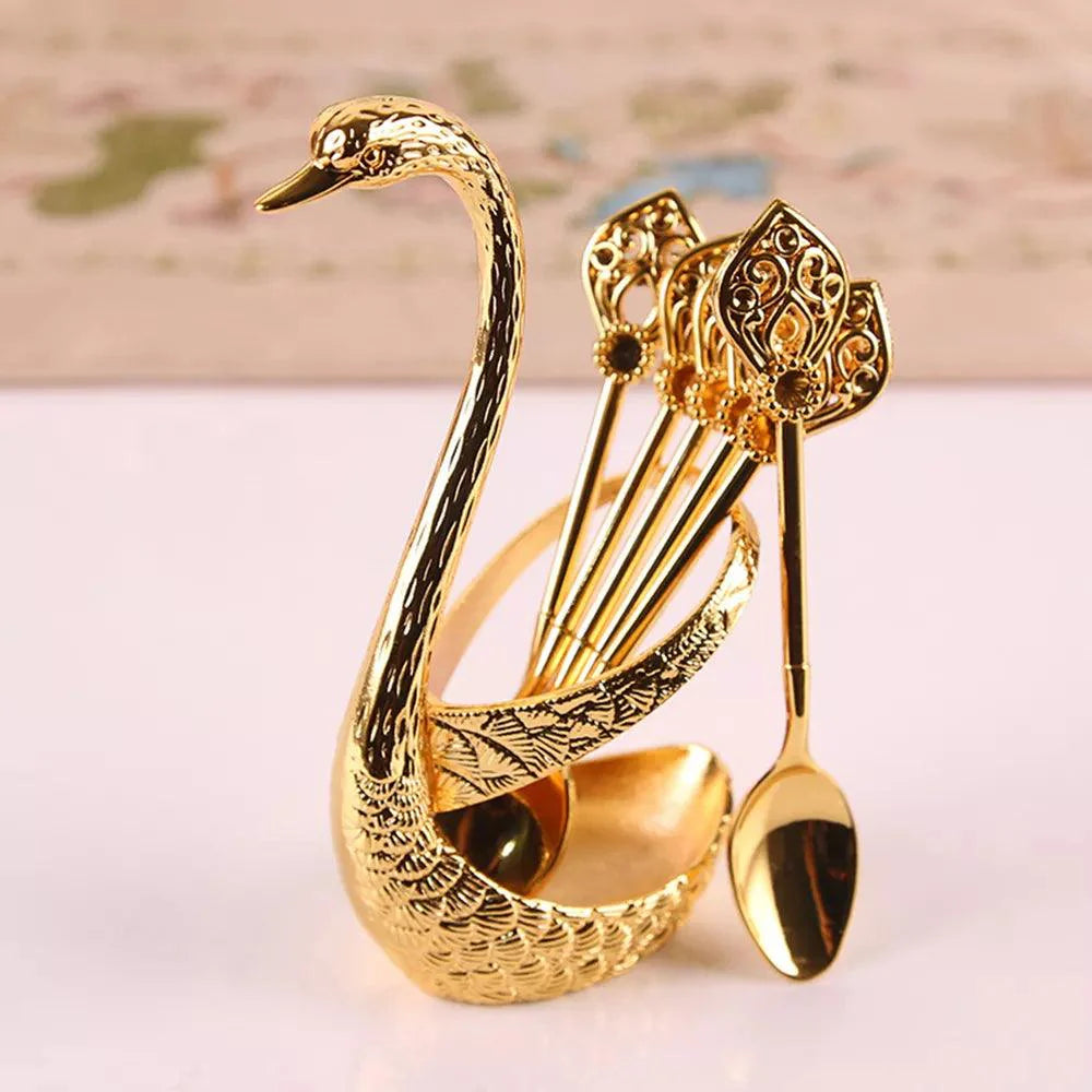 Conjunto para chá e café de 6 peças com suporte Cisne - Kasamô