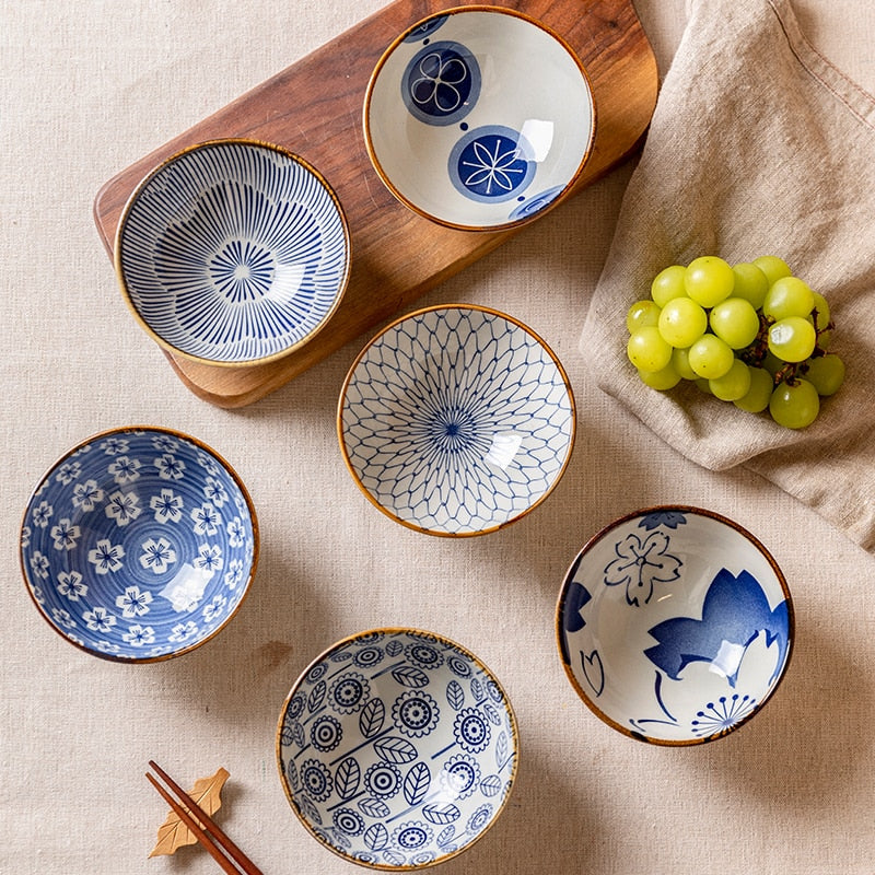 Conjunto de Bowl em Cerâmica Estilo Japonês