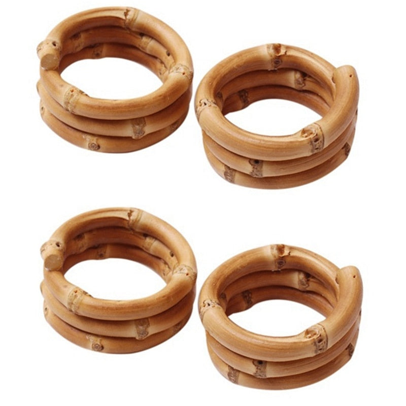 Conjunto de Porta Guardanapo em Bambu Natural - 4 Peças