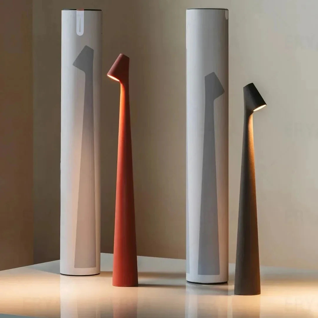 Luminária de Mesa Sem Fio Recarregável Artesanato Estilo Africano