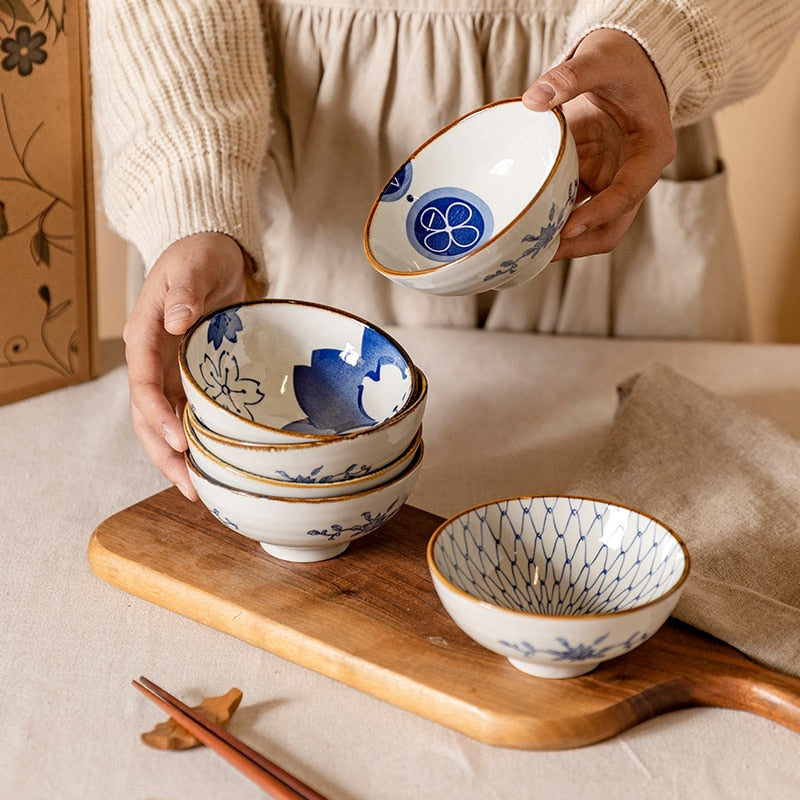 Conjunto de Bowl em Cerâmica Estilo Japonês