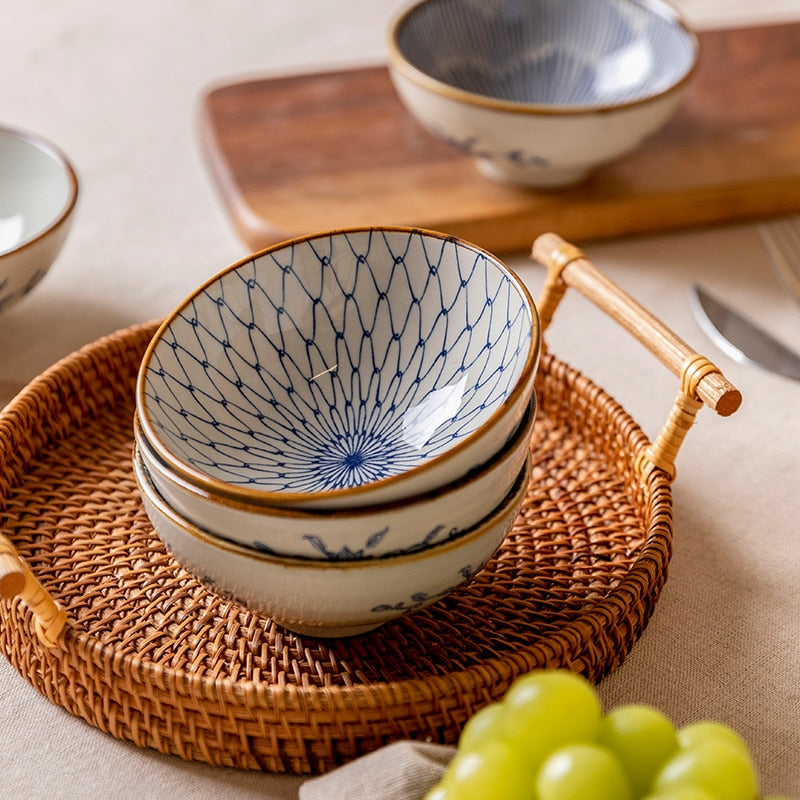 Conjunto de Bowl em Cerâmica Estilo Japonês