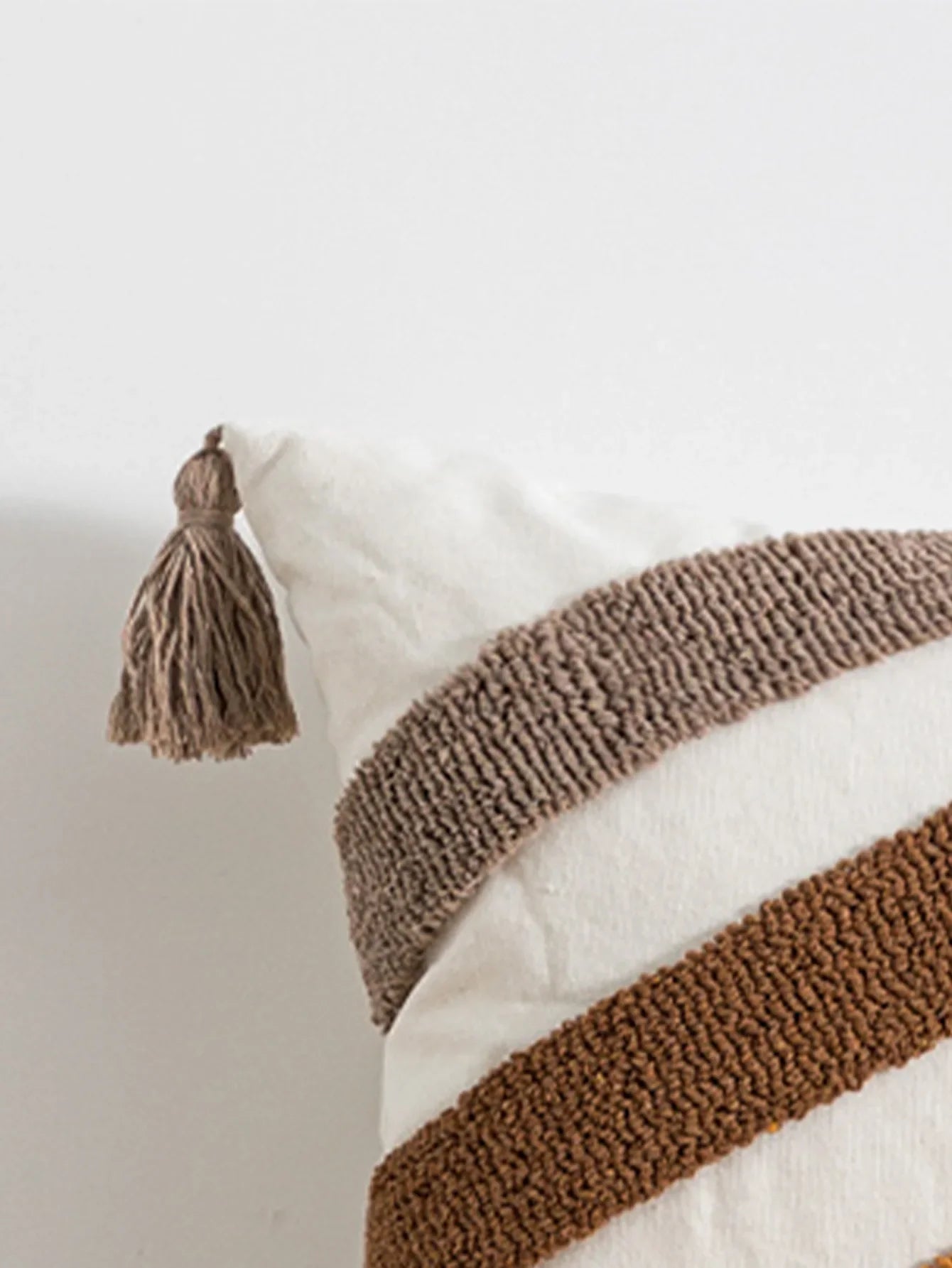 Capa de almofada serie Faixa Geométrica em Algodão boêmio Bordado