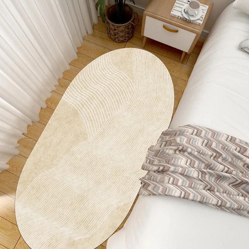 Tapete Irregular para Sala e Quarto Plush Macio Oval Kasamô