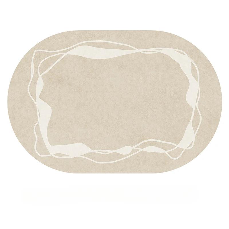 Tapete Irregular para Sala e Quarto Plush Macio Oval Kasamô