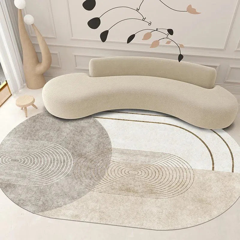 Tapete Oval Design Moderno de Arte Nórdico Minimalista Kasamô-Kasamô
