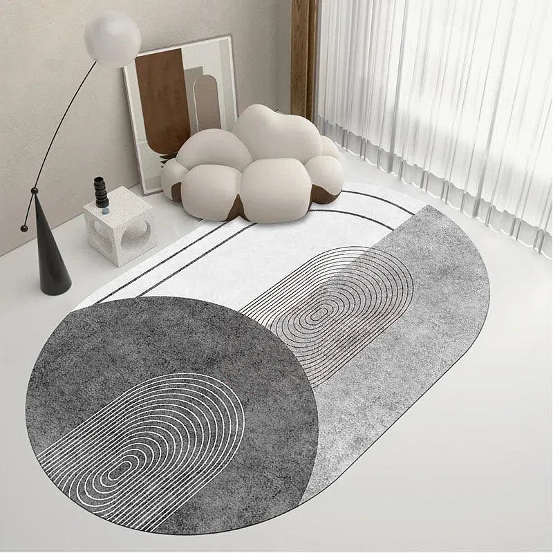 Tapete Oval Design Moderno de Arte Nórdico Minimalista Kasamô-Kasamô