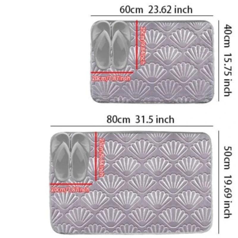 Tapete em Design de Concha Antiderrapante, Macio e Absorvente Kasamô