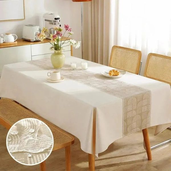 Toalha de Mesa de Linho e Algodão Espessada