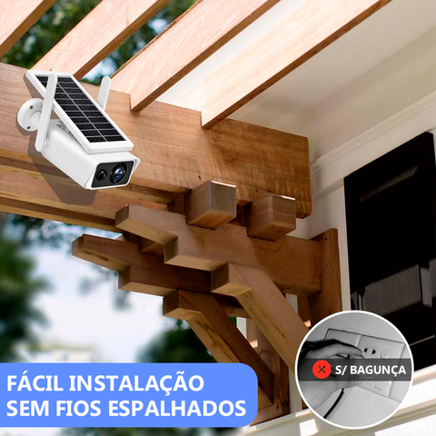 Câmera de Segurança 4K com Painel Solar a prova D'água