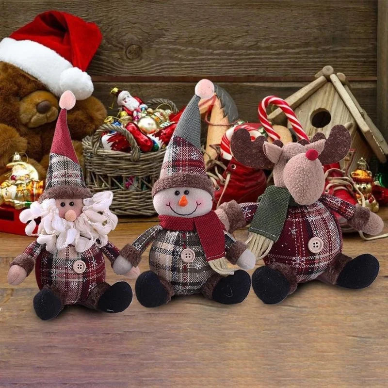 Boneco de Pelúcia Natalino para Decoração de Festa e Ambiente Kasamô