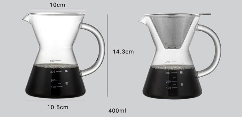 Cafeteira em Vidro de Borossilicato e Filtro em Inox - 400ml