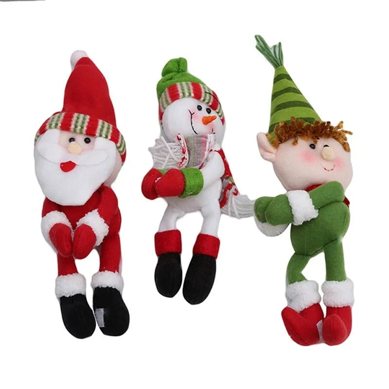 Capa para Garrafa de Vinho Natalina com Papai Noel e Boneco de Neve Kasamô
