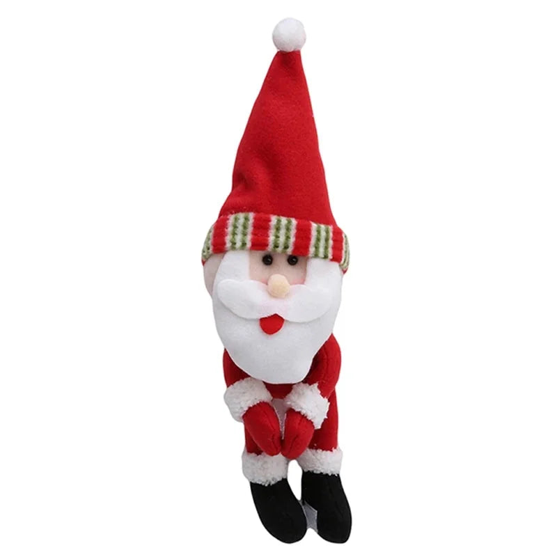 Capa para Garrafa de Vinho Natalina com Papai Noel e Boneco de Neve Kasamô