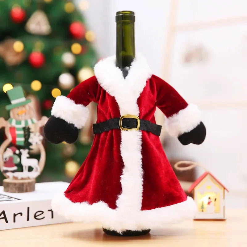Capa para Garrafa de Vinho Natalina em Veludo para Decoração Kasamô