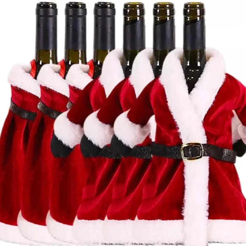 Capa para Garrafa de Vinho Natalina em Veludo para Decoração Kasamô