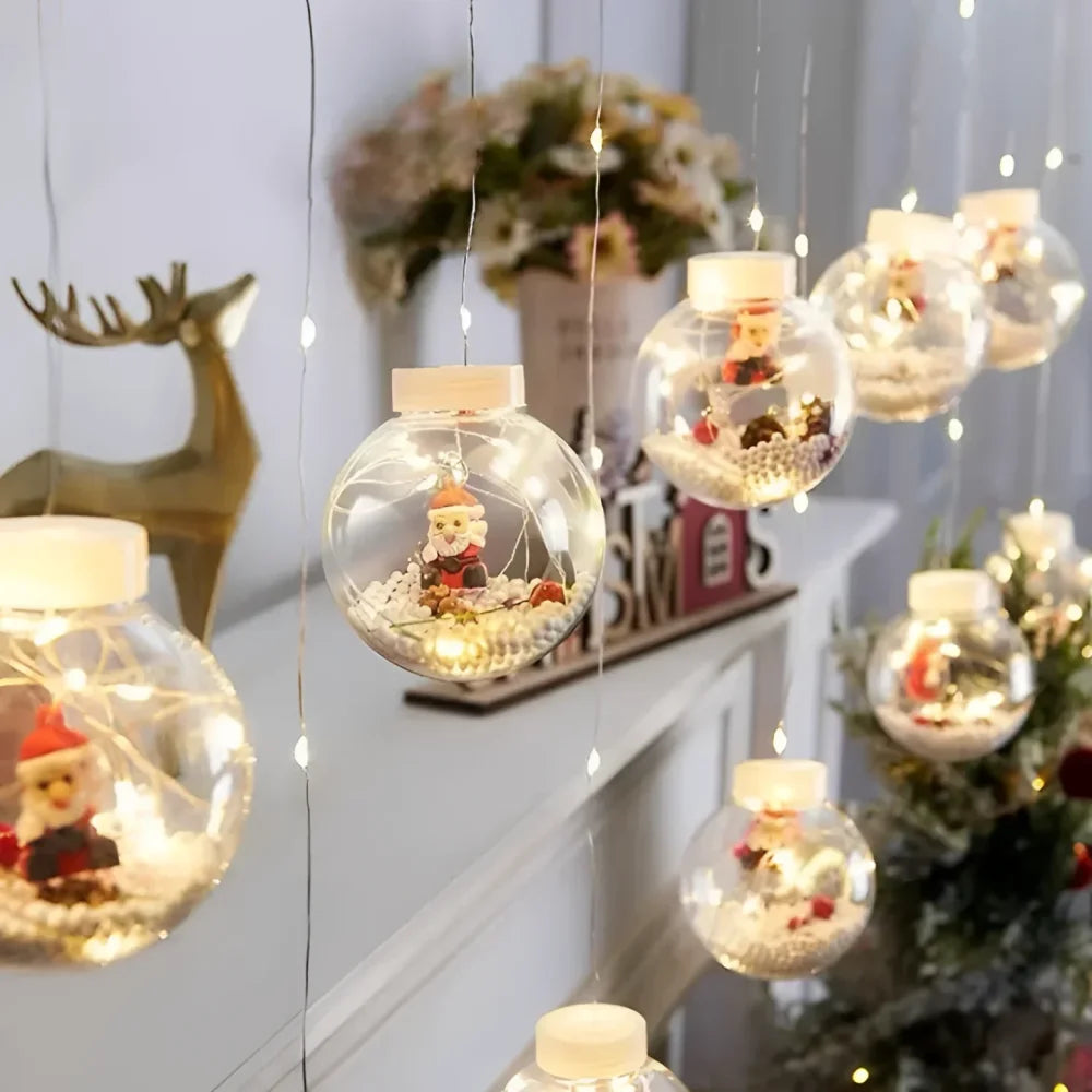 Cordão de Luzes Led Decorativas para Natal com Bolinhas Festivas Kasamô