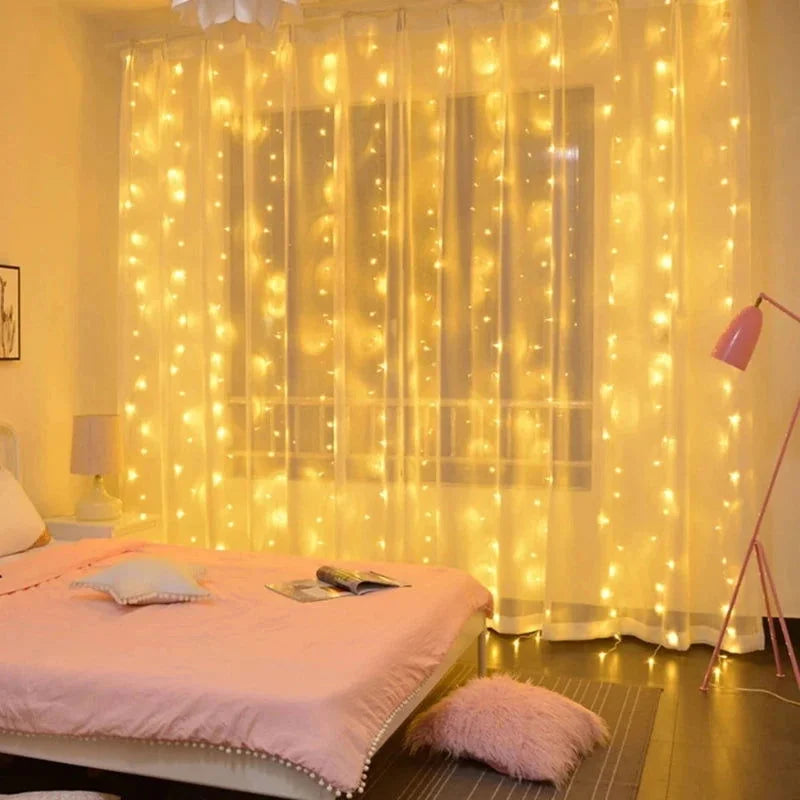 Cortina de Luzes Led Natalina para Decoração Kasamô