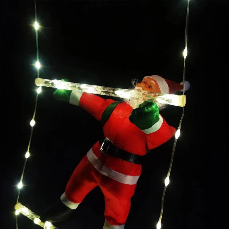Decoração Natalina Papai Noel com Escada Iluminada de 3m Kasamô