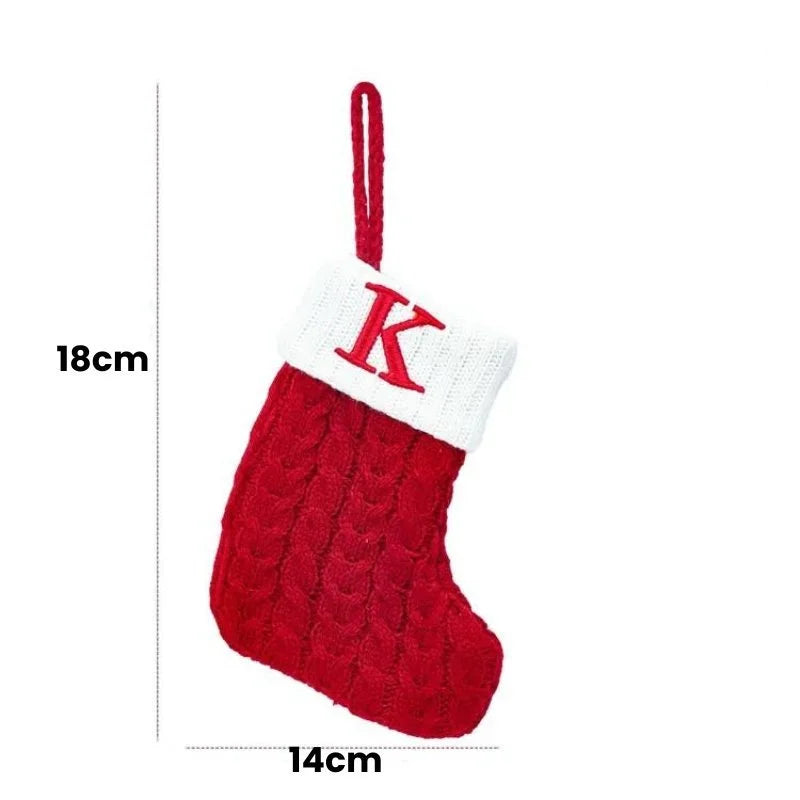 Enfeite Meias de Natal Letras do Alfabeto Kasamô