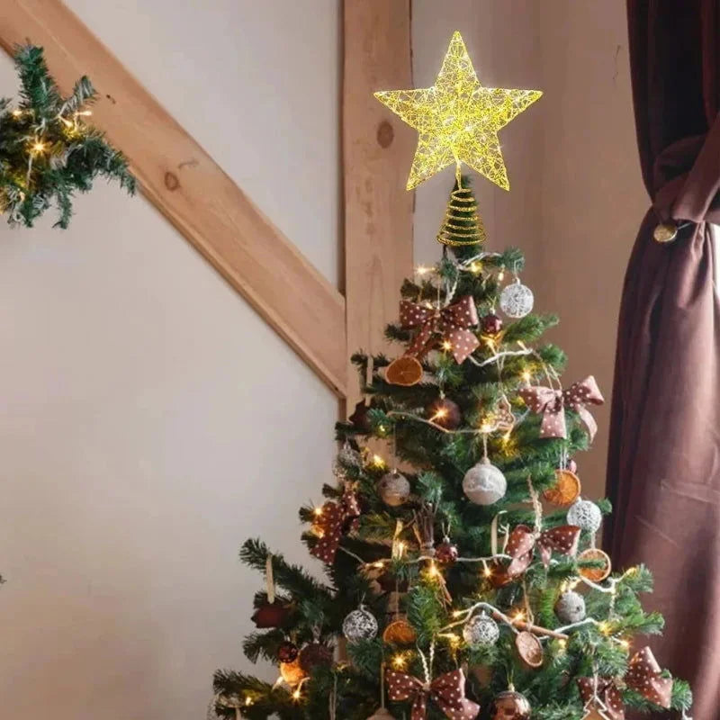 Estrela Led Ferro para Topo de árvore de Natal Fio de Cobre Kasamô