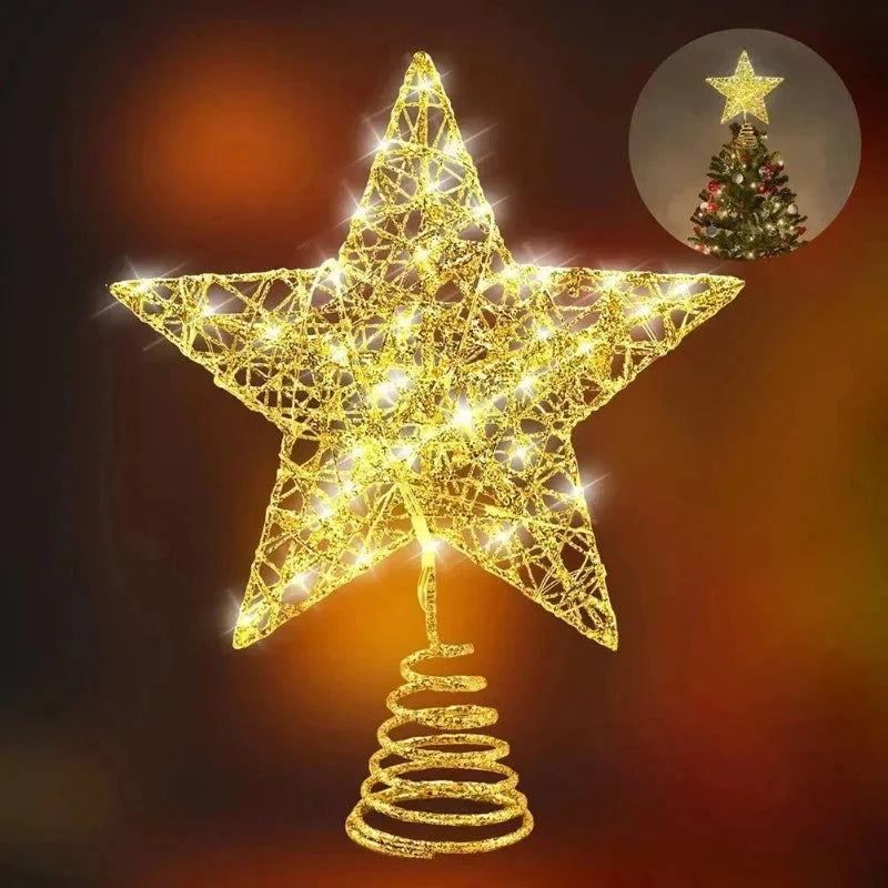 Estrela Led Ferro para Topo de árvore de Natal Fio de Cobre Kasamô