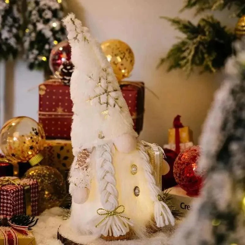 Gnomo de Natal Iluminado com Led para Decoração Kasamô