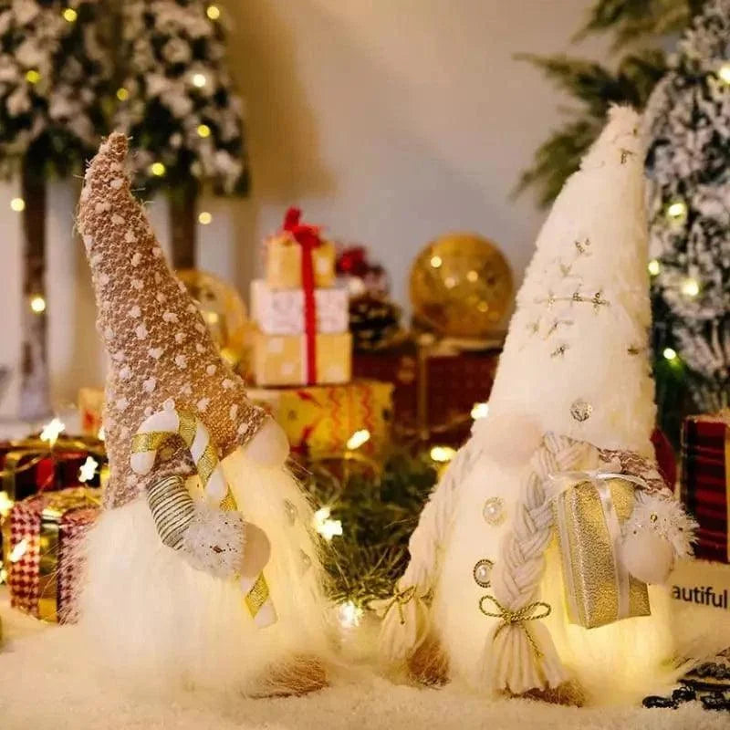 Gnomo de Natal Iluminado com Led para Decoração Kasamô