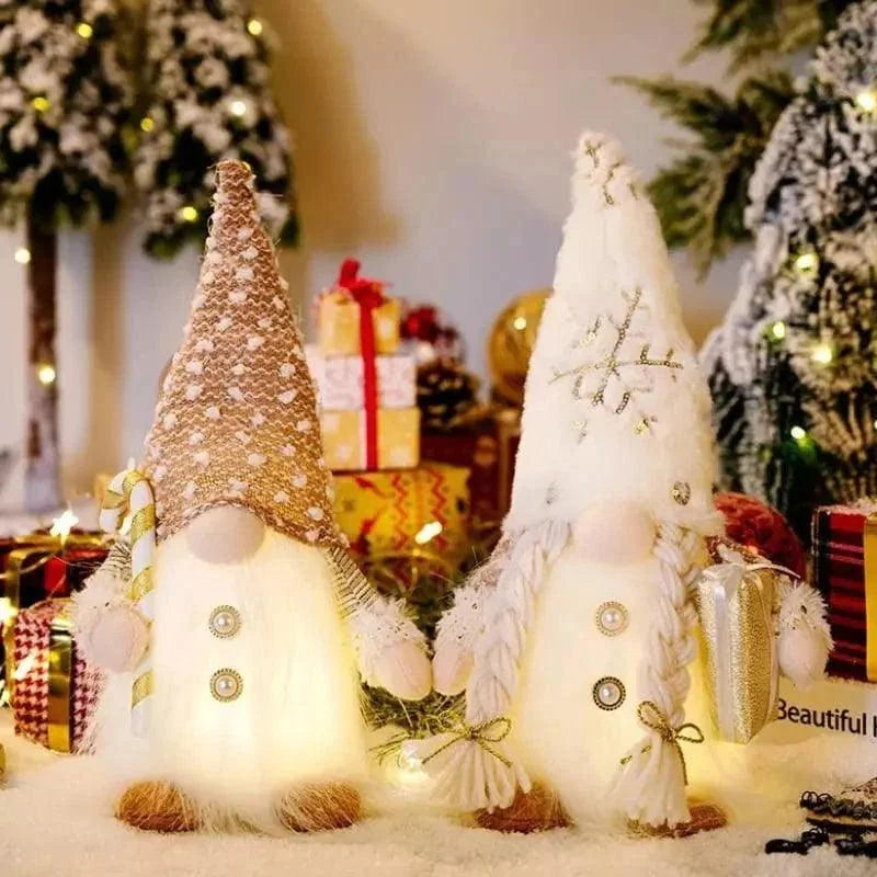 Gnomo de Natal Iluminado com Led para Decoração Kasamô