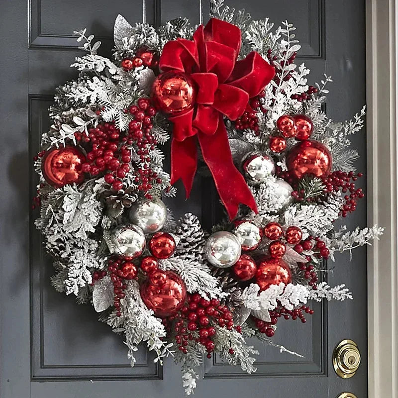 Guirlanda de Natal com Rattan Nevada para Porta Kasamô