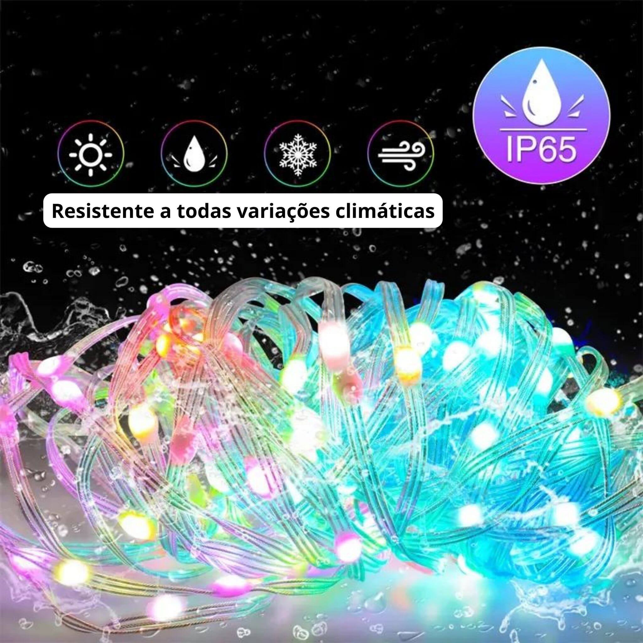 Pisca Pisca de Natal Led Prova D'água Smart Com Controle Kasamô - 10 Metros