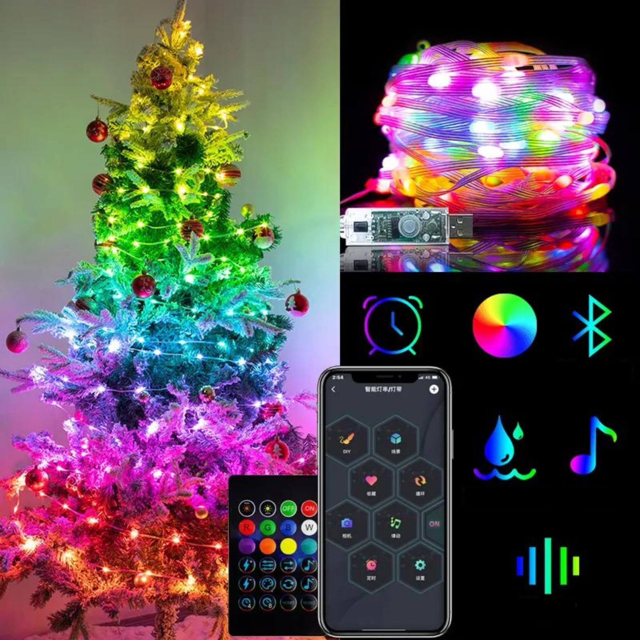 Pisca Pisca de Natal Led Prova D'água Smart Com Controle Kasamô - 10 Metros