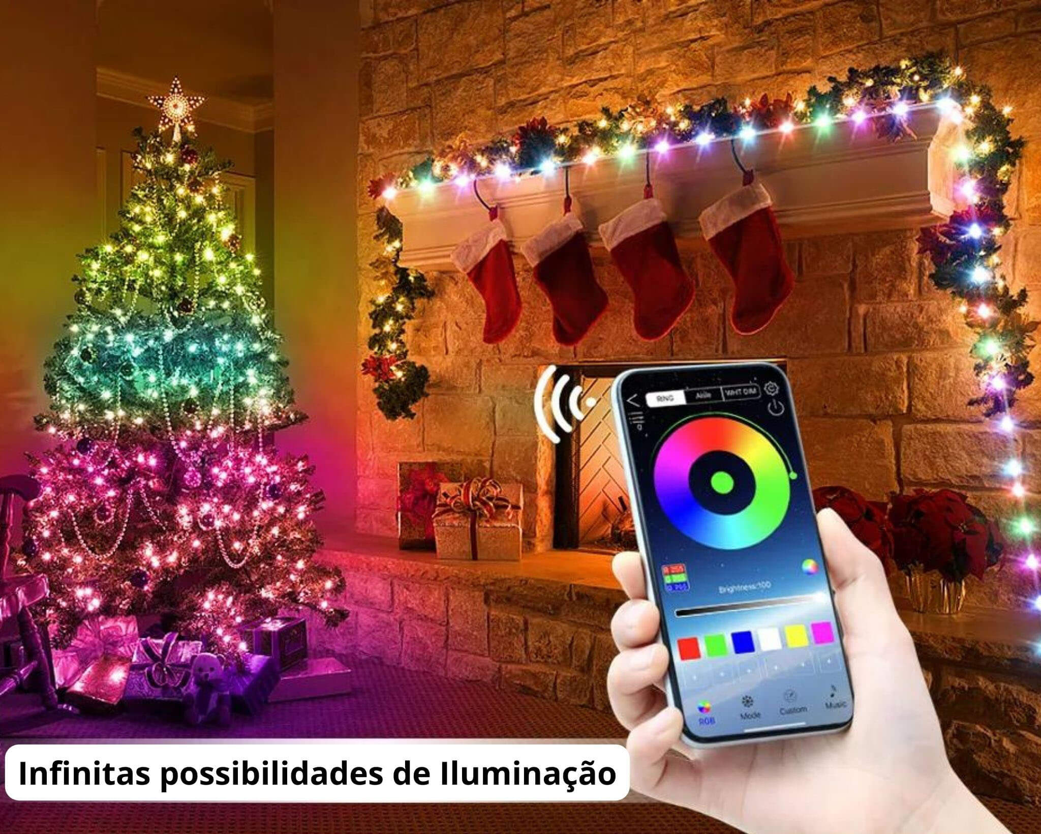 Pisca Pisca de Natal Led Prova D'água Smart Com Controle Kasamô - 10 Metros