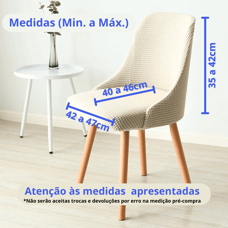 Kit Capas de Cadeira Curva - Tecido Jacquard