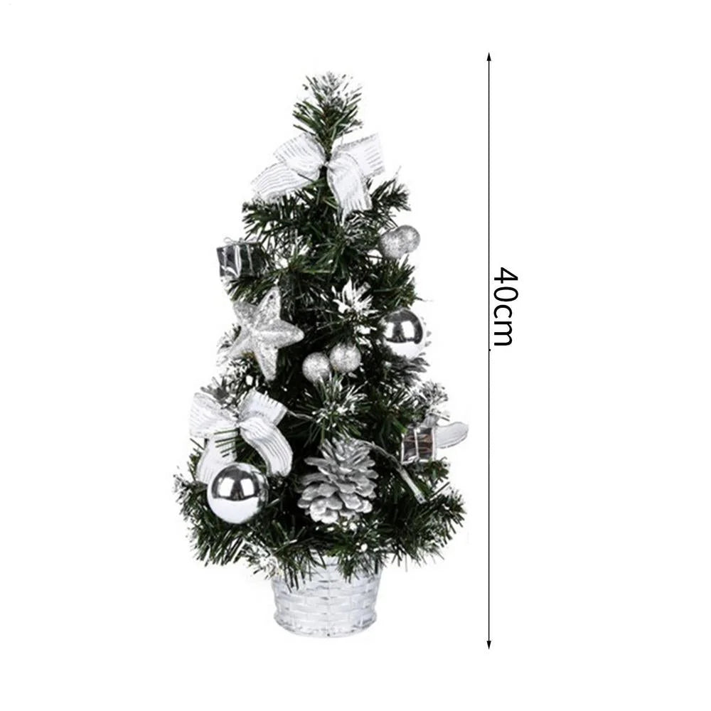 Mini árvore de Natal Led com Enfeites e Agulhas de Pinheiro Kasamô
