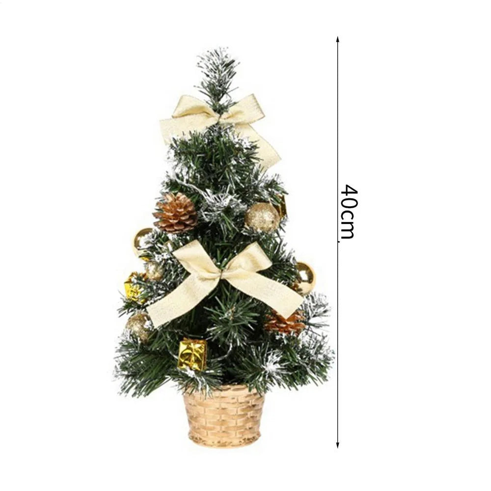 Mini árvore de Natal Led com Enfeites e Agulhas de Pinheiro Kasamô
