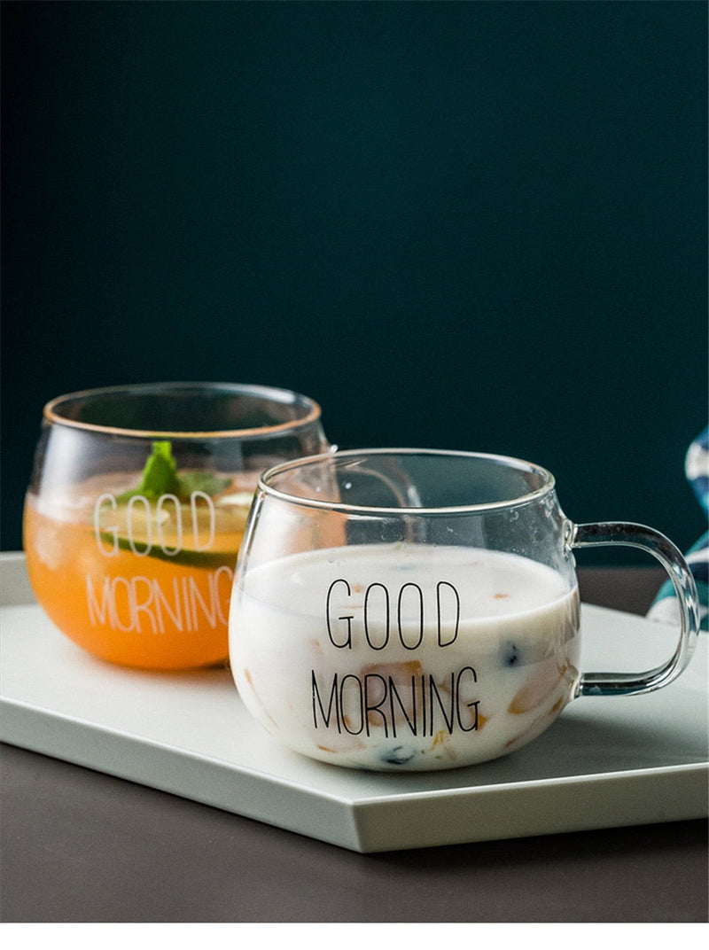 Caneca de Vidro "Good Morning"