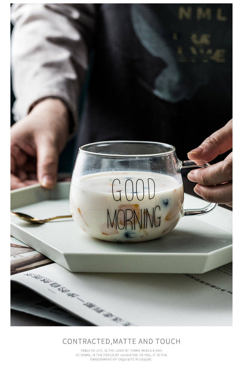 Caneca de Vidro "Good Morning"